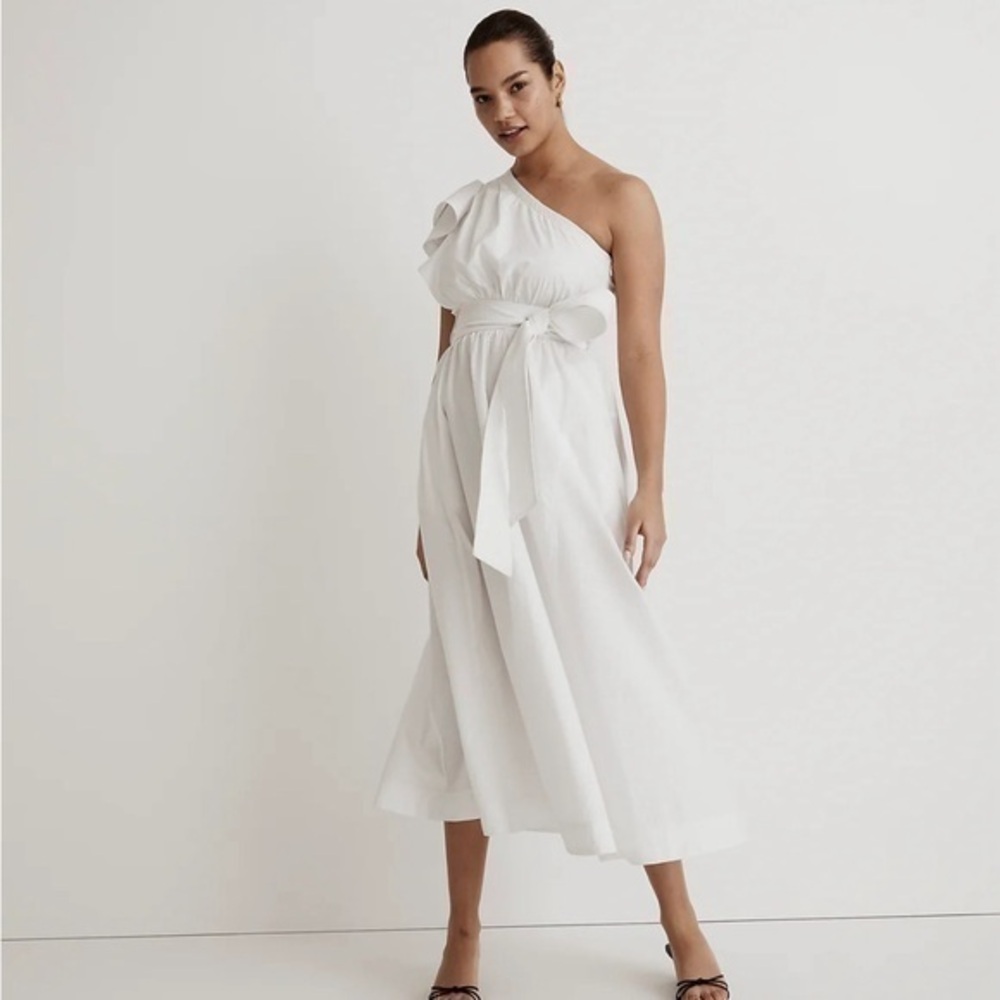 Madewell Ruffled One-Shoulder Midi Dress